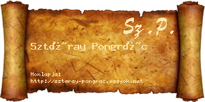 Sztáray Pongrác névjegykártya
